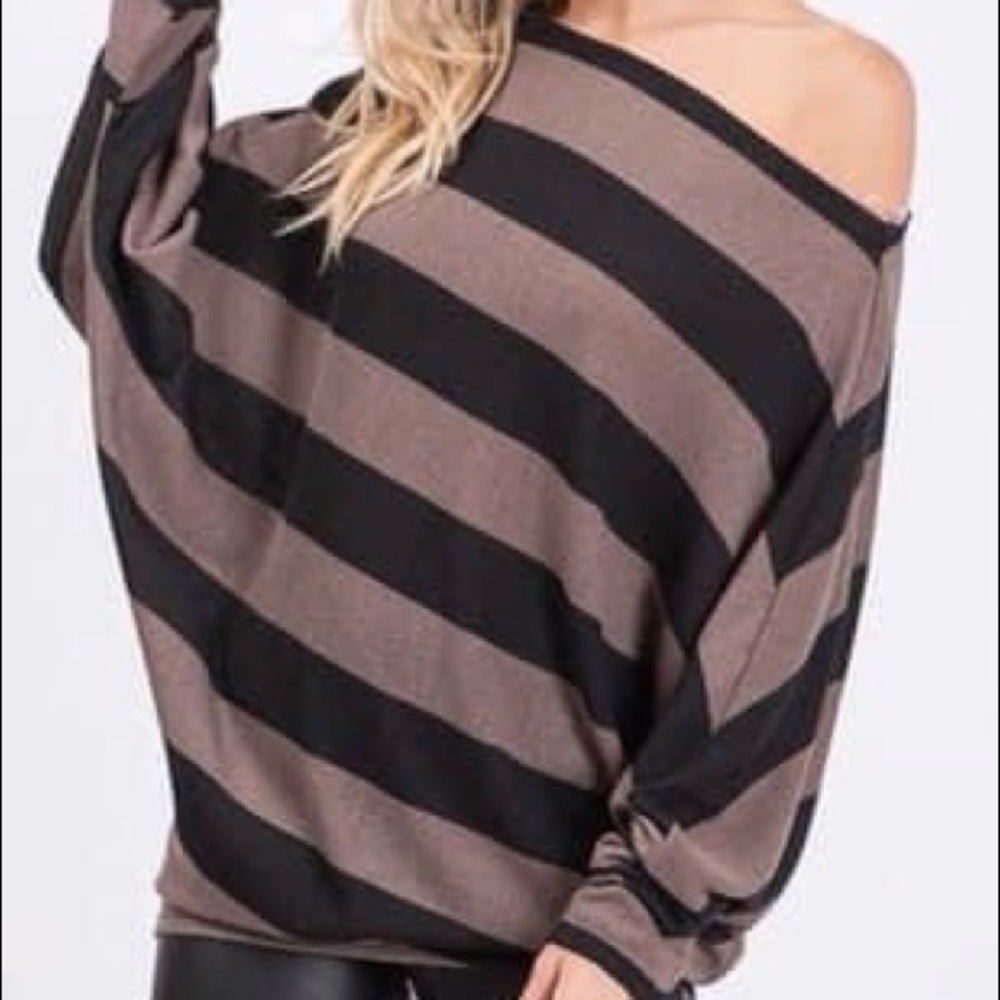 Striped Off Shoulder Top